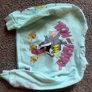 H&M Mint Looney Tunes 'Tom & Jerry' Graphic Hoodie with Pink Accents